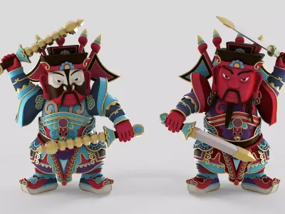 the god of door goalkeeper 3D model