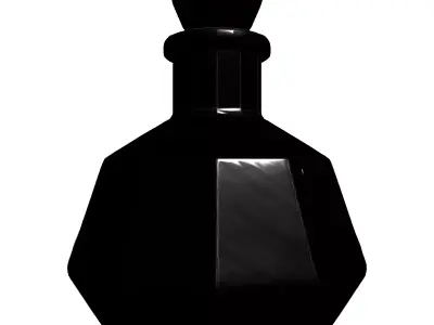 Elegant Faceted Glass Bottle Decanter Low-poly 3D model