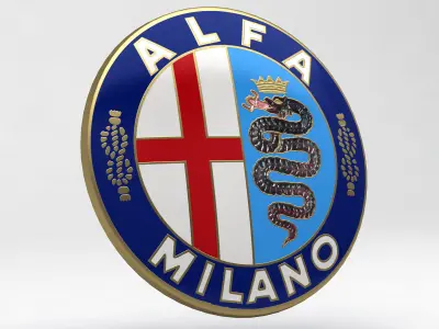 Alfa Romeo Badge History Collection Low-poly 3D model
