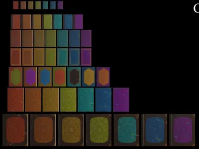 Old Magic Spells Books Low-poly 3D model