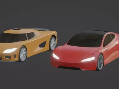 Sports Car Pack Low-poly 3D model