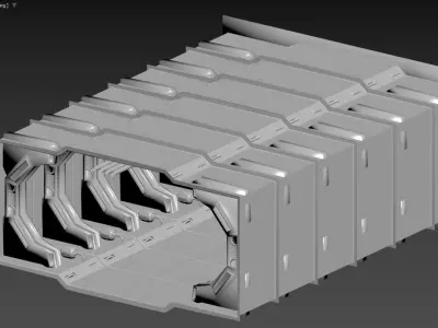 The image shows a futuristic 3D model