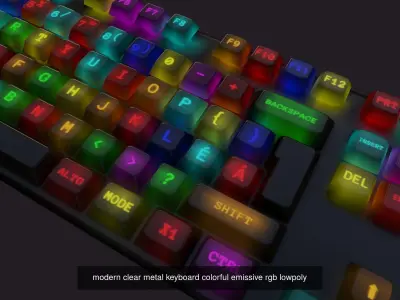 rgb Keyboard lowpoly gameready pack collection old modern