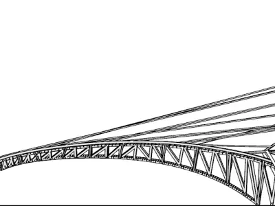 HOTEL TENSILE CANOPY Low-poly 3D model