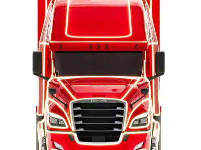 Freightliner Cascadia Santa Claus truck  new year 3D model
