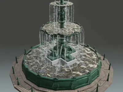 Pileta Ornamental de Tacna - Ornamental Pool of Tacna Low-poly 3D model