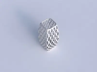 Vase rectangle with bubble grid lattice 3D print model