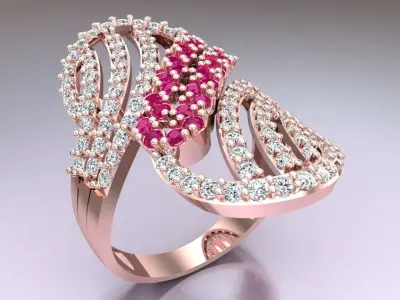 Diamond Ring - Womens Rings - N2177 3D print model
