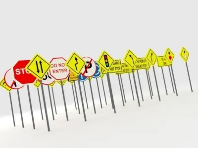 Street signs - Traffic signs 3D model