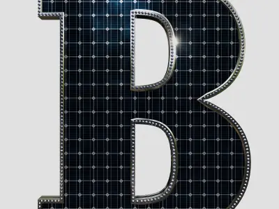 Solar Panel Letter - B 3D model