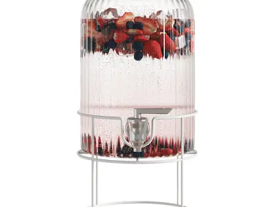 Refreshing lemonade with berries 3D model