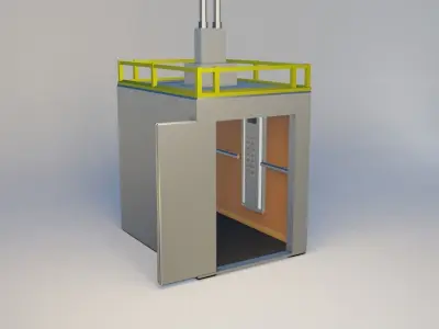 Elevator and door Low-poly 3D model