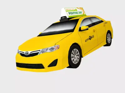 Toyota Camry city cab taxi low polygon model Low-poly 3D model