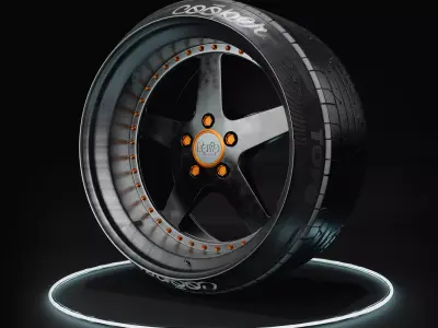 rims and tire stance 3D model