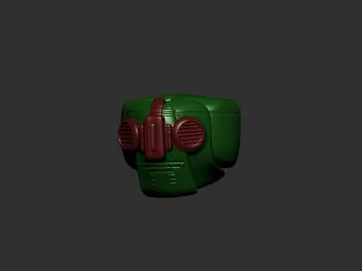 helmet high poly sculpt 3d printable ver 7 3D model 3D model