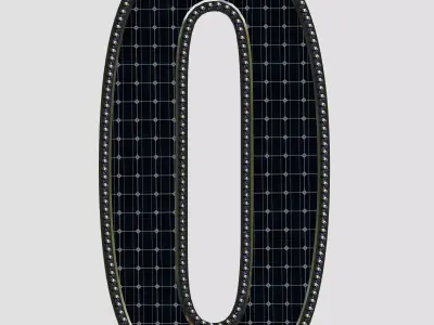 Solar Panel Number - 0 3D model