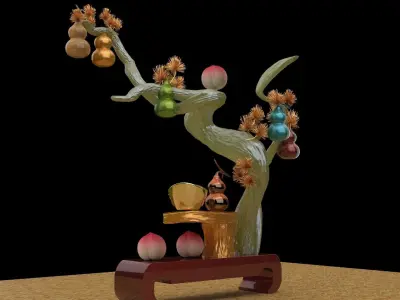 chinese gourd tree  3D model