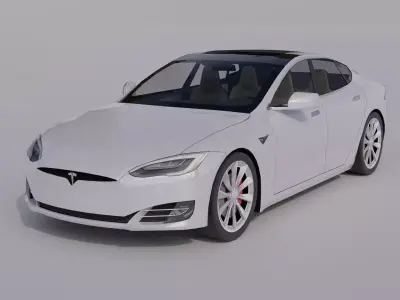 Tesla Model S 2018 Low-poly 3D model