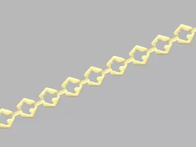 Bracelet - 8 gold chain with squares 3D print model