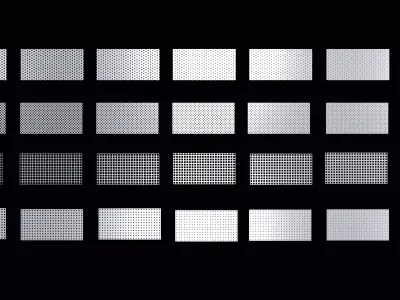 Perforated panels with square shape hole pack 25K04 3D model