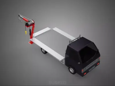 3 WAY WIDE DECK CRANE HOIST REMOTE ELECTRIC WINCH PICKUP TRUCK 3D model