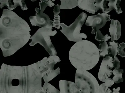 Hard Baroque Handrail Free low-poly 3D model