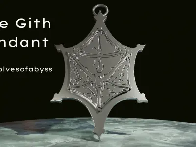 Gith Jewelry set 3D Printable rings ear cuffs necklace pendant  3D print model