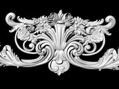 Central decor ornament for furniture 3D model 1022