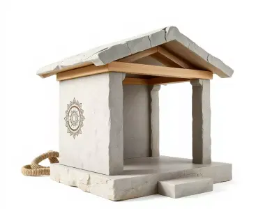 Ancient Stone Well model pack Low-poly 3D model