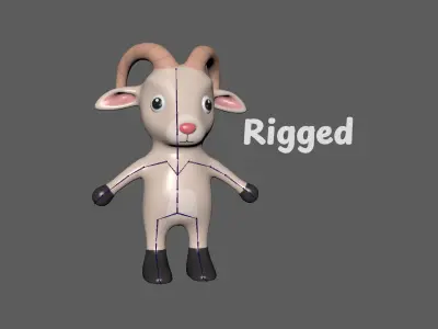 High-Quality 3D Cute Goat - Animated for Games Low-poly 3D model
