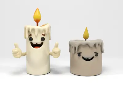 Funny Candles Low-poly 3D model