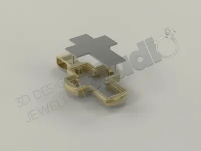Russian Luxury Cross three seperate parts 3D print model