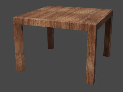 Simple Wooden Table Free 3D model