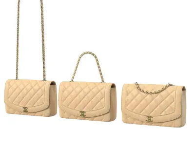 Vintage Medium Diana Flap Bag 3D Model Pack