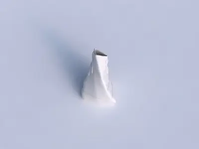 Vase twist grounded tilted triangle with smooth ribbons 3D print model