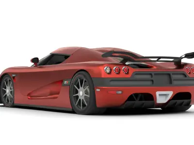 Realistic Red Koenigsegg Hypercar 3D Model High Detail Low-poly 3D model