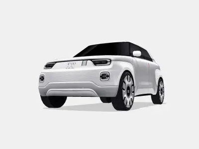 Fiat Centoventi Concept 2019 New Panda Low-poly 3D model
