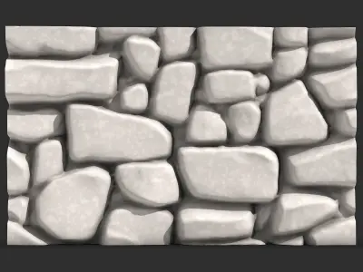Old Cobblestone Wall Detail 3D print model