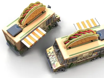 Taco Foodtruck Low-poly 3D model