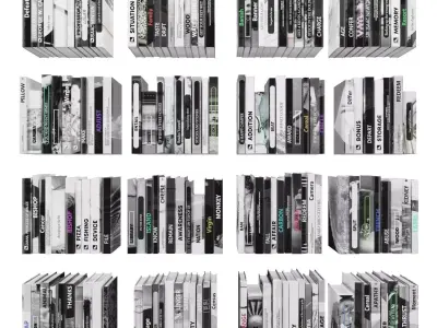 Books 150 pieces 2-8-4 Low-poly 3D model