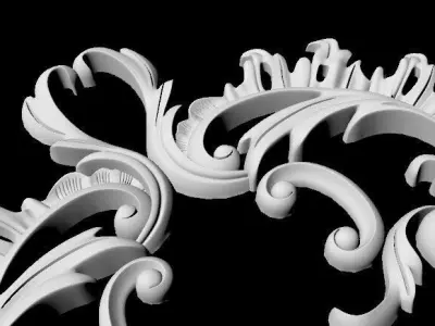 Central decor ornament for furniture 3D model 1007