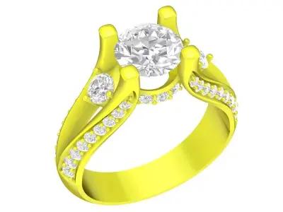6887 luxury fashion diamond women ring 3D print model