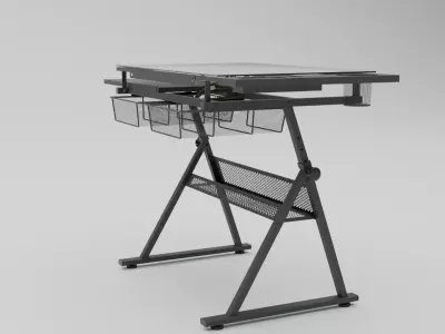 Study Desk Low-poly 3D model
