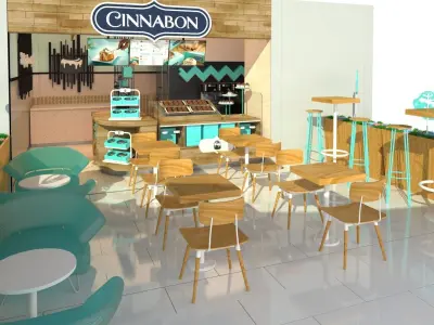 Cinnabon Shop 3d model- interior design 3D model