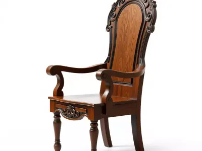 Ornate Wooden Throne model pack Low-poly 3D model