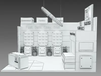 Booth Exhibition Stand a514  3D model