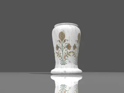White Marble Vase low poly Low-poly 3D model