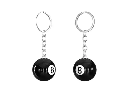 Pool Ball Keychain PBR 3D model