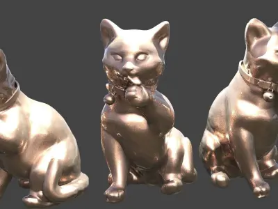 Cat Statue 2  3D model
