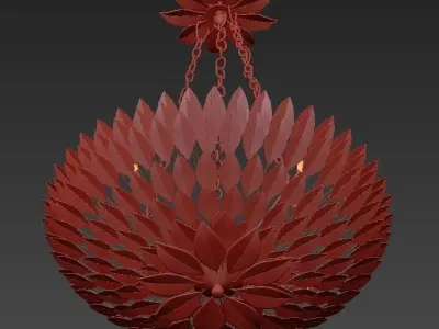 Crystorama Broche plumage Antique Gold CHANDELIER 3D model